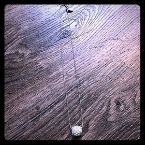 Lia Sophia delicate silver barrel necklace